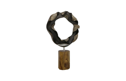 Metallurgy Wood Sculpture, Stainless Steel Natural