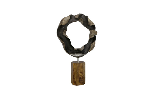 Metallurgy Wood Sculpture, Stainless Steel Natural