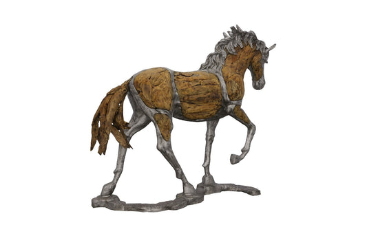 Woodland Mustang Walking Horse Sculpture