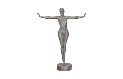 Outstretched Arms Standing Sculpture Aluminum