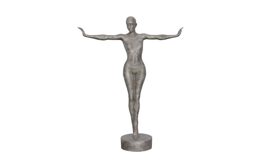 Outstretched Arms Standing Sculpture Aluminum