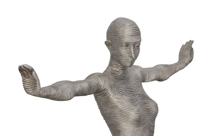 Outstretched Arms Standing Sculpture Aluminum