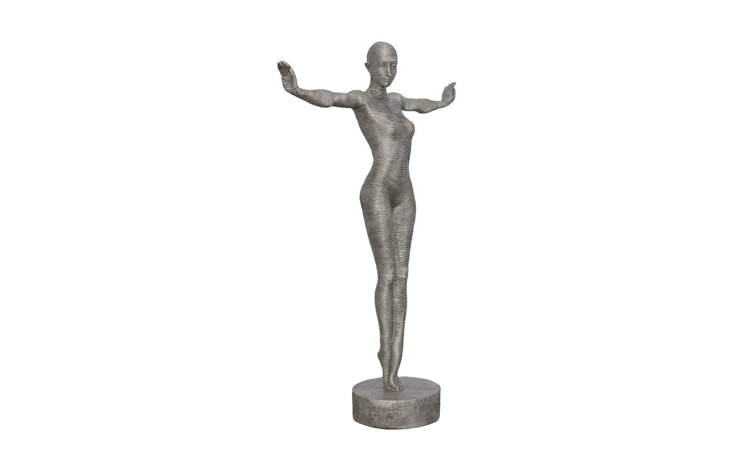 Outstretched Arms Standing Sculpture Aluminum