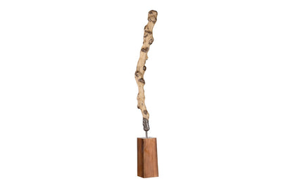 Sculpture On Wood Base with Stainless Steel