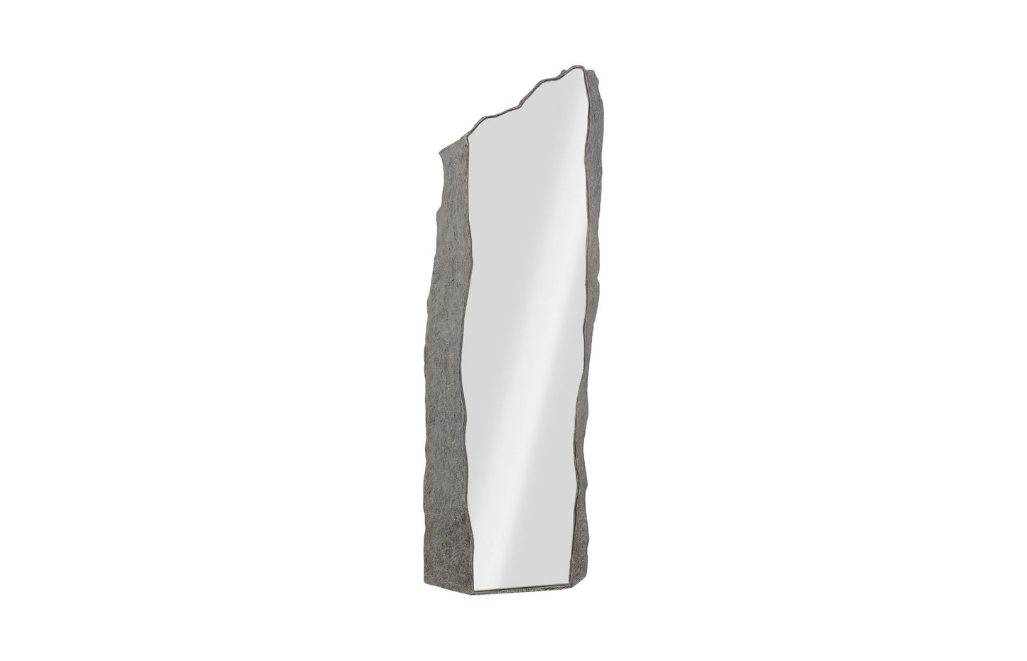Cast Colossal Splinter Stone Mirror Gray