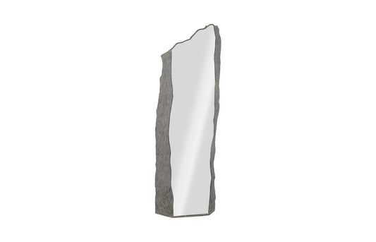 Cast Colossal Splinter Stone Mirror Gray