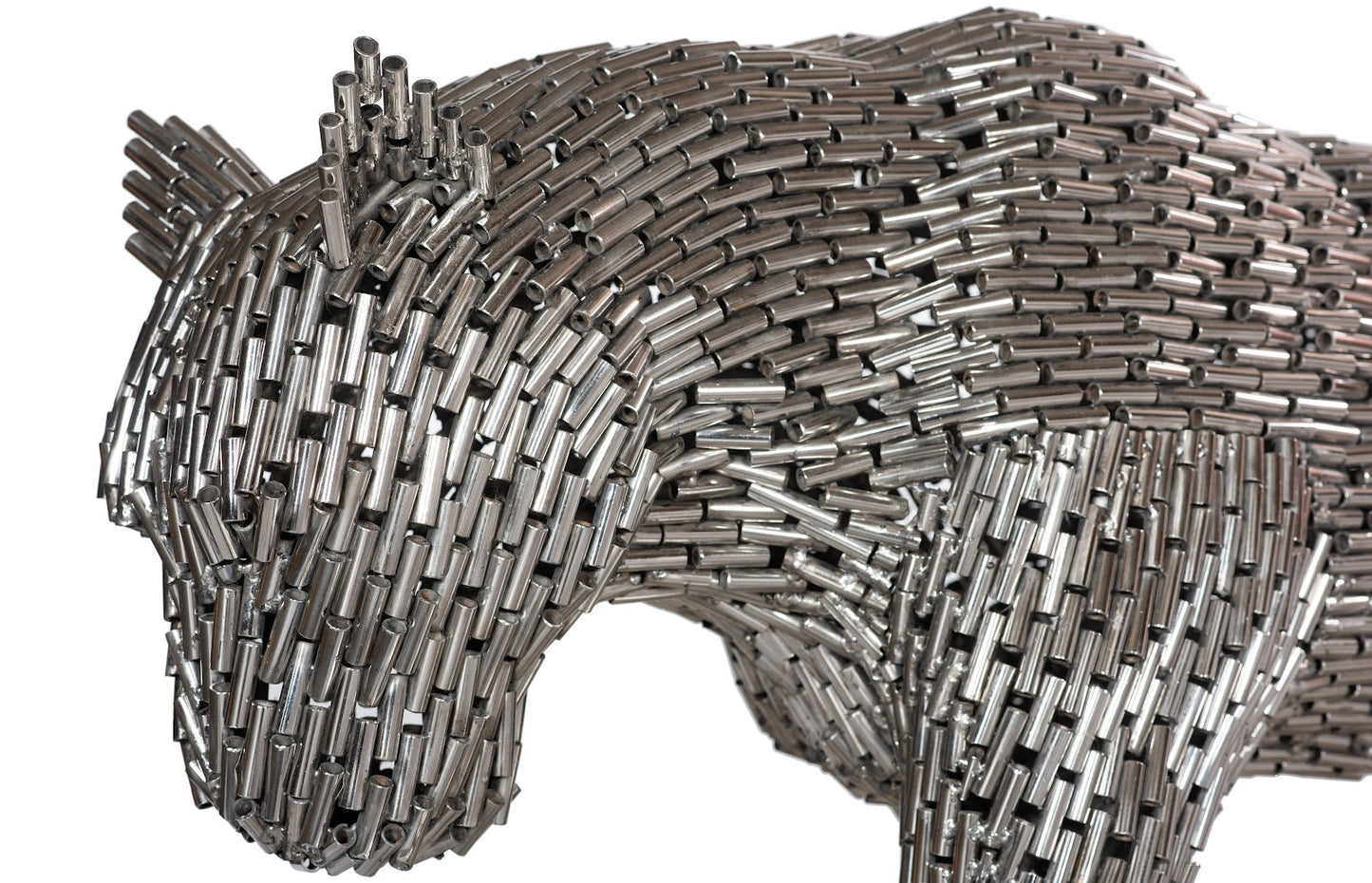 Panther Pipe Sculpture, Walking Stainless Steel, Large