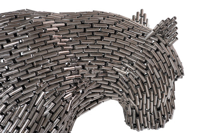 Panther Pipe Sculpture, Walking Stainless Steel, Large