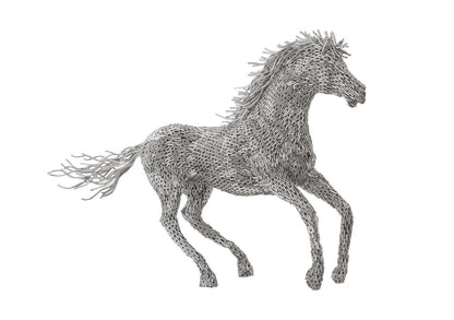 Horse Pipe Sculpture Galloping, Stainless Steel