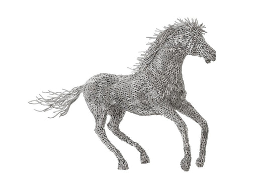 Horse Pipe Sculpture Galloping, Stainless Steel