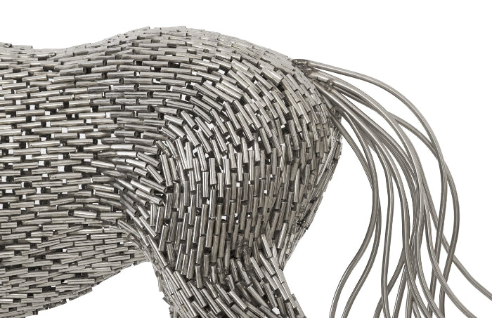 Horse Pipe Sculpture, Walking Stainless Steel