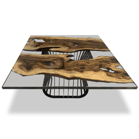 Ladon Walnut Wood Square Dining Table
