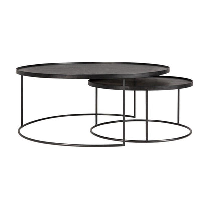 Large Tray Round Coffee Table Set