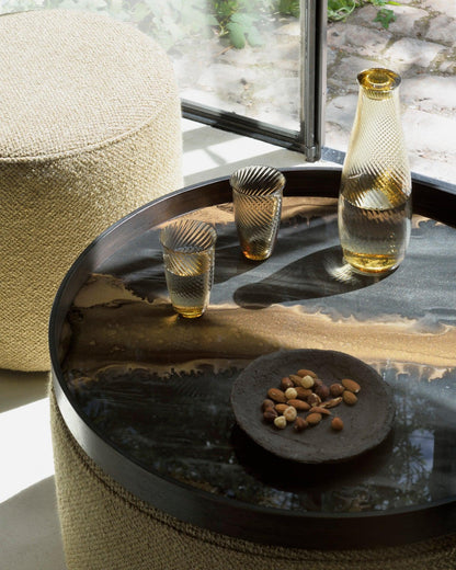 Large Tray Round Coffee Table Set