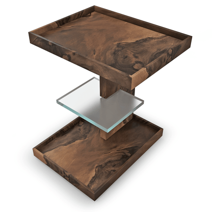 Lucera Walnut Wood Side Table