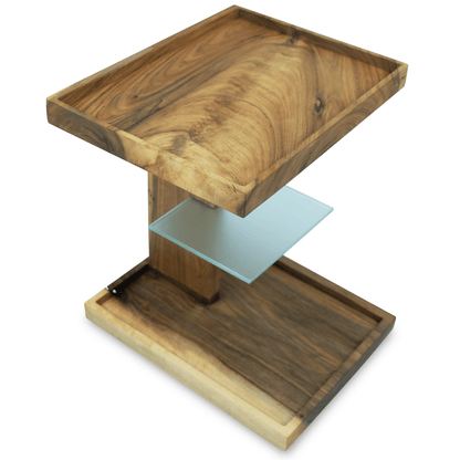 Lucera Walnut Wood Side Table