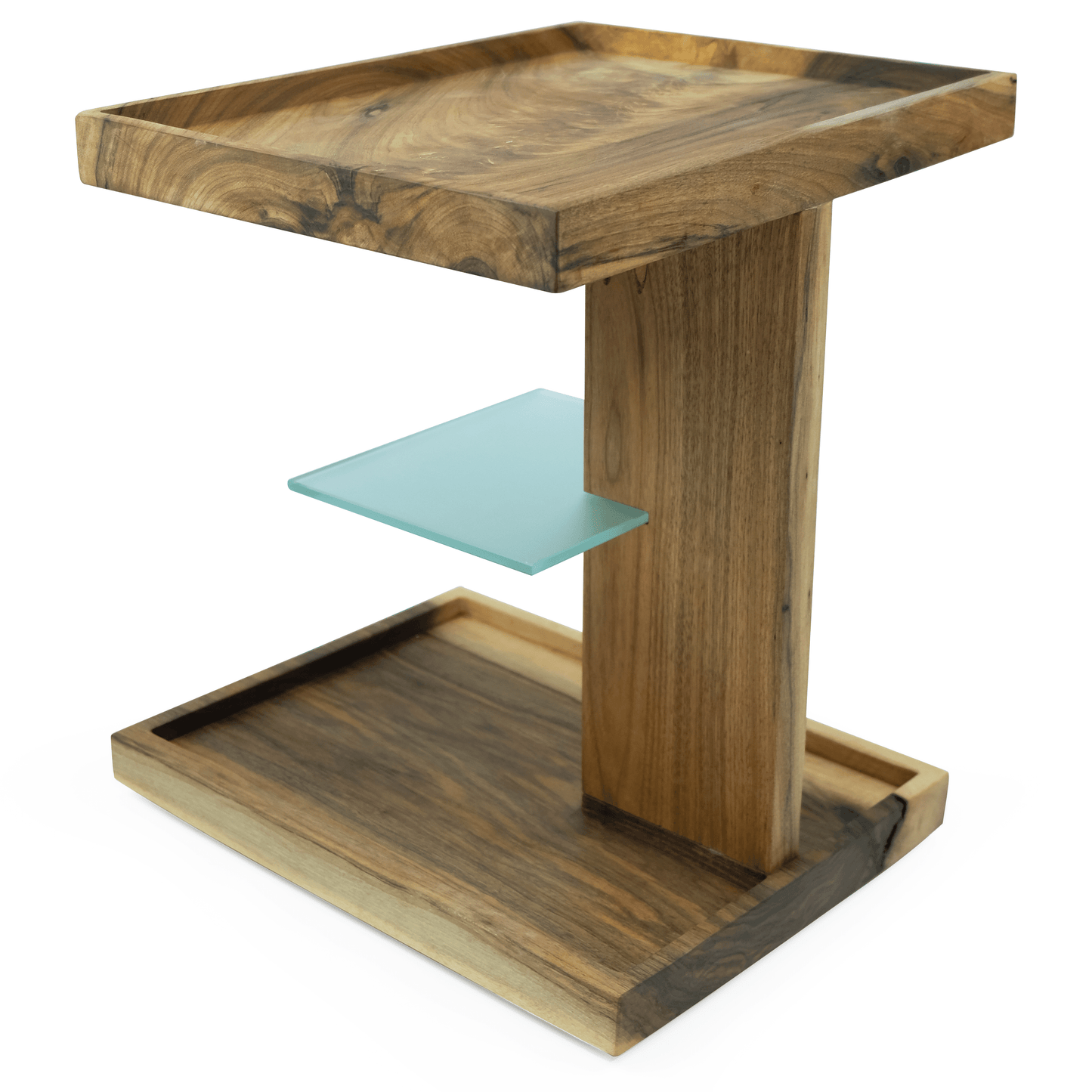 Lucera Walnut Wood Side Table
