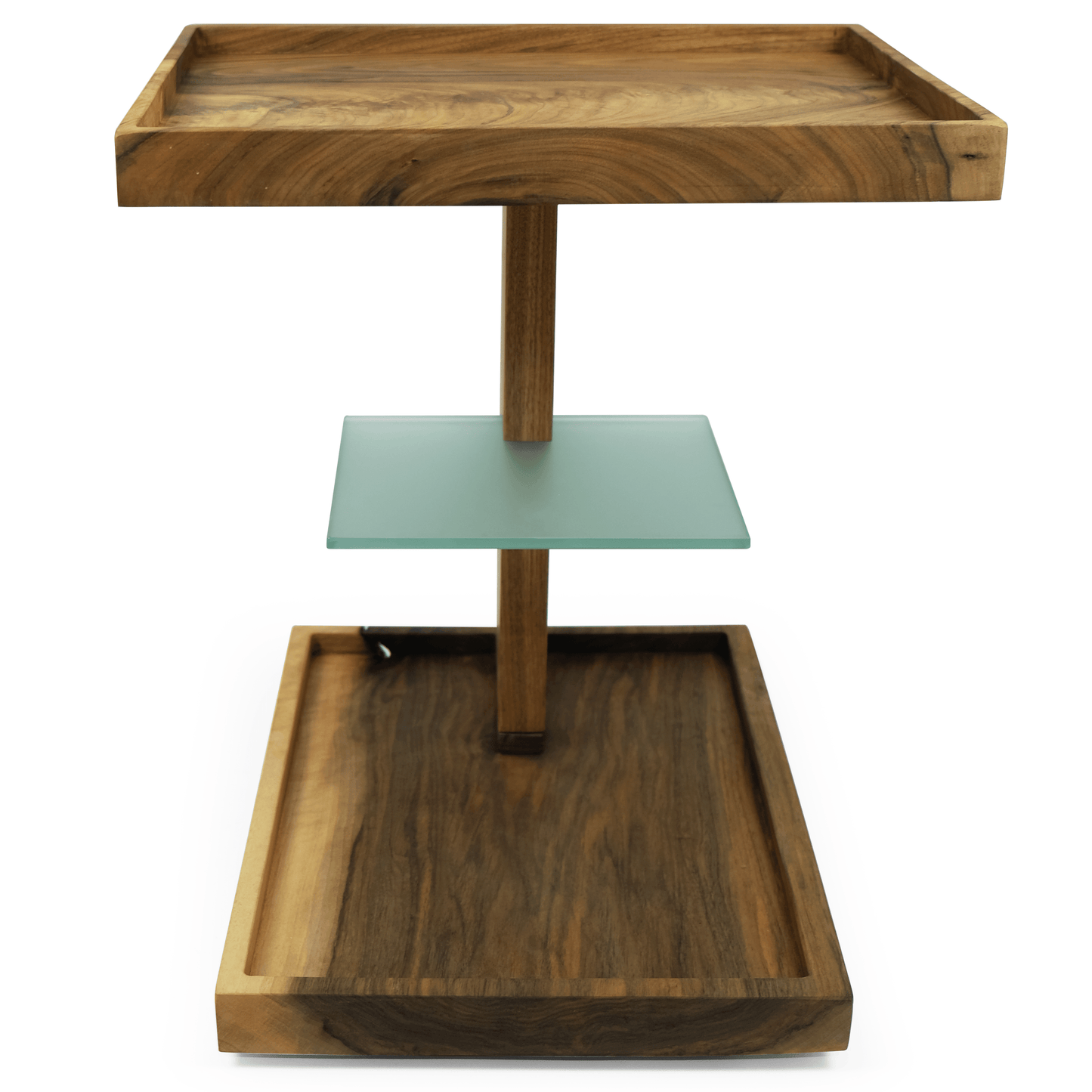 Lucera Walnut Wood Side Table