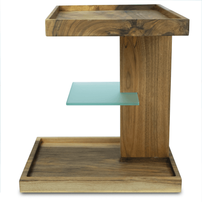 Lucera Walnut Wood Side Table