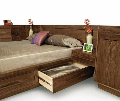 MODULUXE STORAGE BED WITH VENEER HEADBOARD