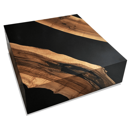 Monoblock Walnut Wood Coffee Table