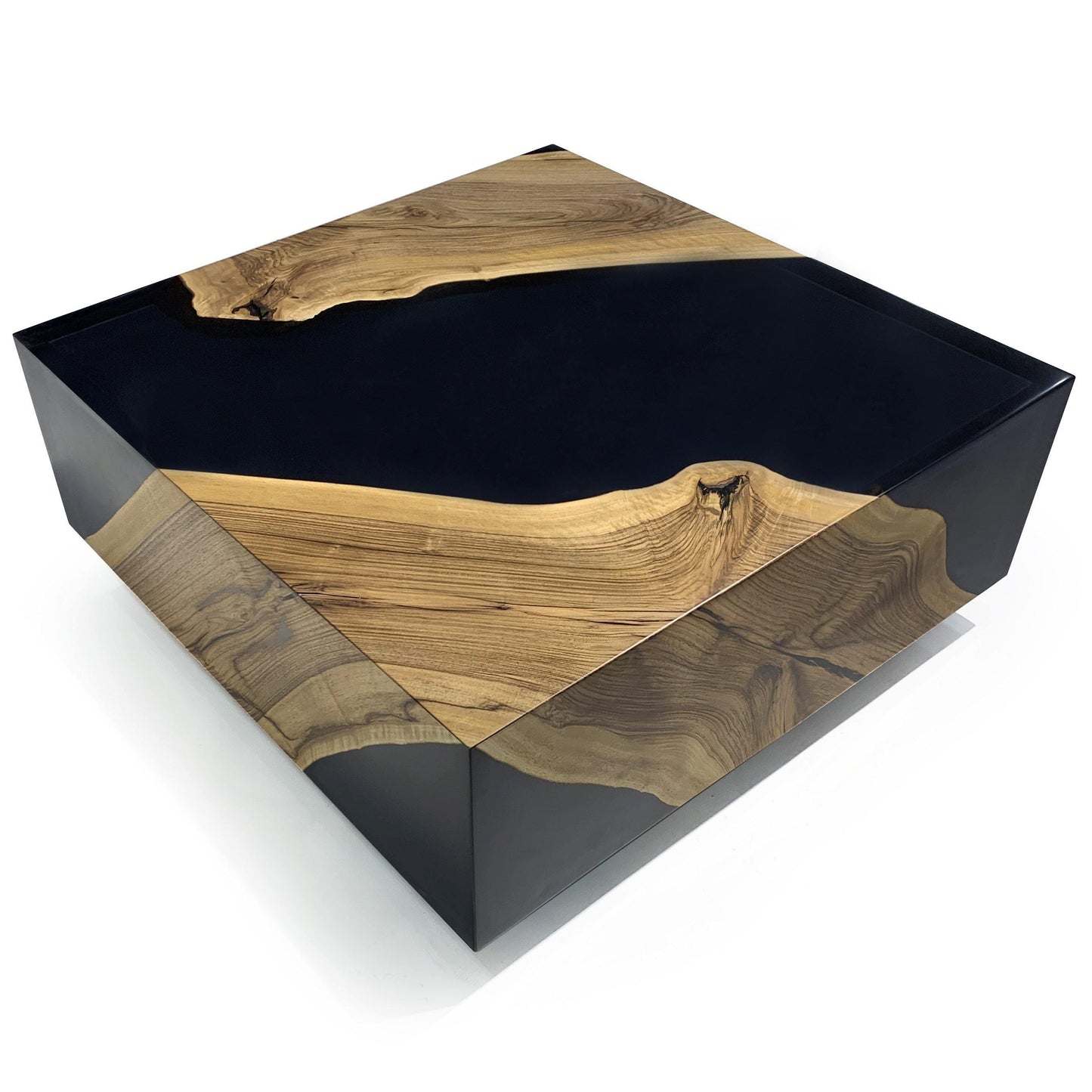 Monoblock Walnut Wood Coffee Table