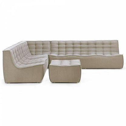 N701 Modular 4-Piece Beige Fabric Sectional Set
