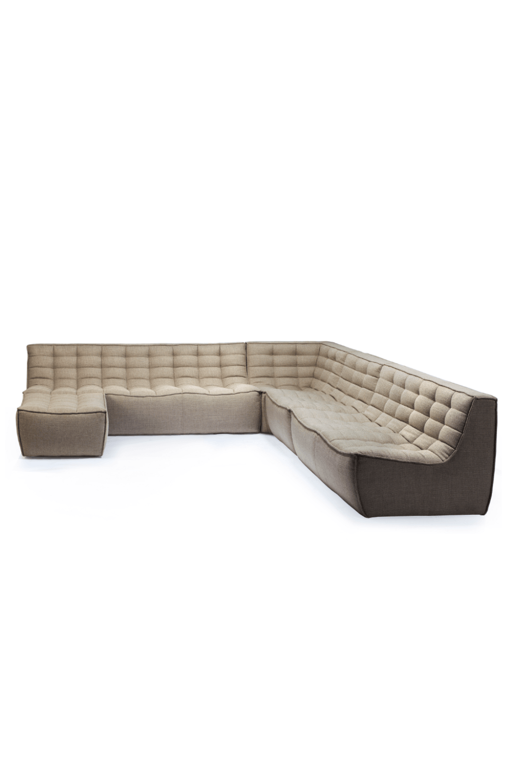N701 Modular 4-Piece Beige Fabric Sectional Set