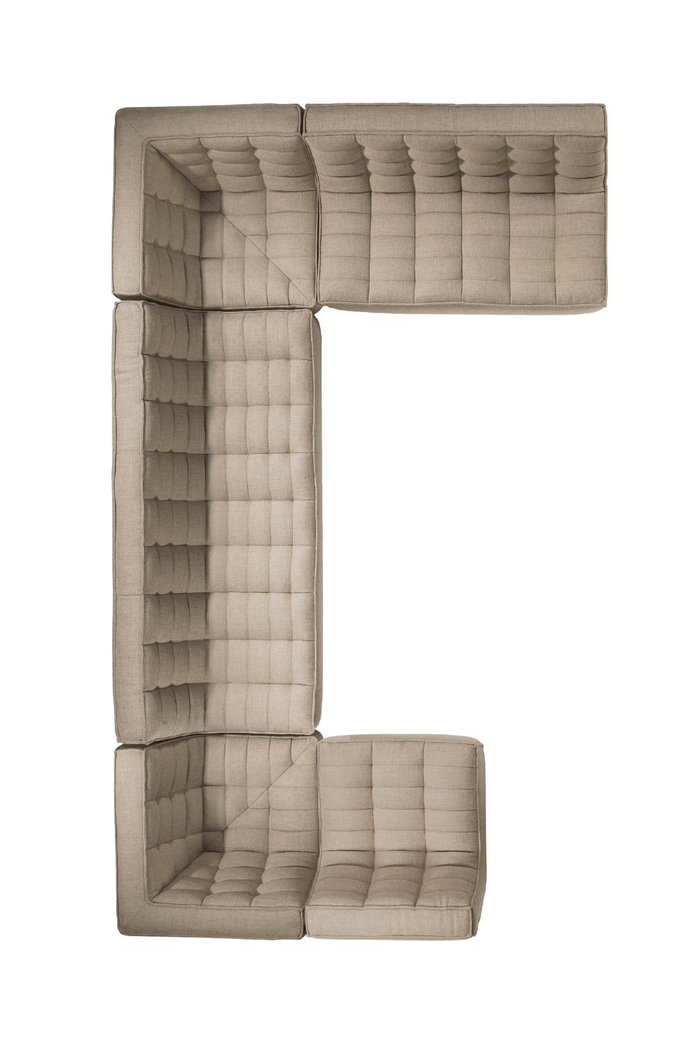 N701 Modular 4-Piece Beige Fabric Sectional Set