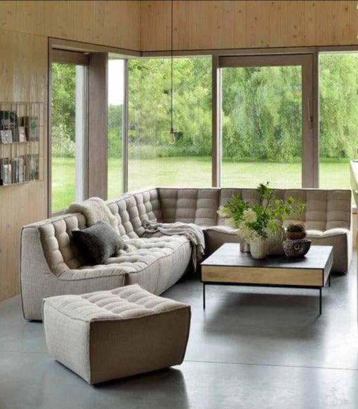 N701 Modular 4-Piece Beige Fabric Sectional Set