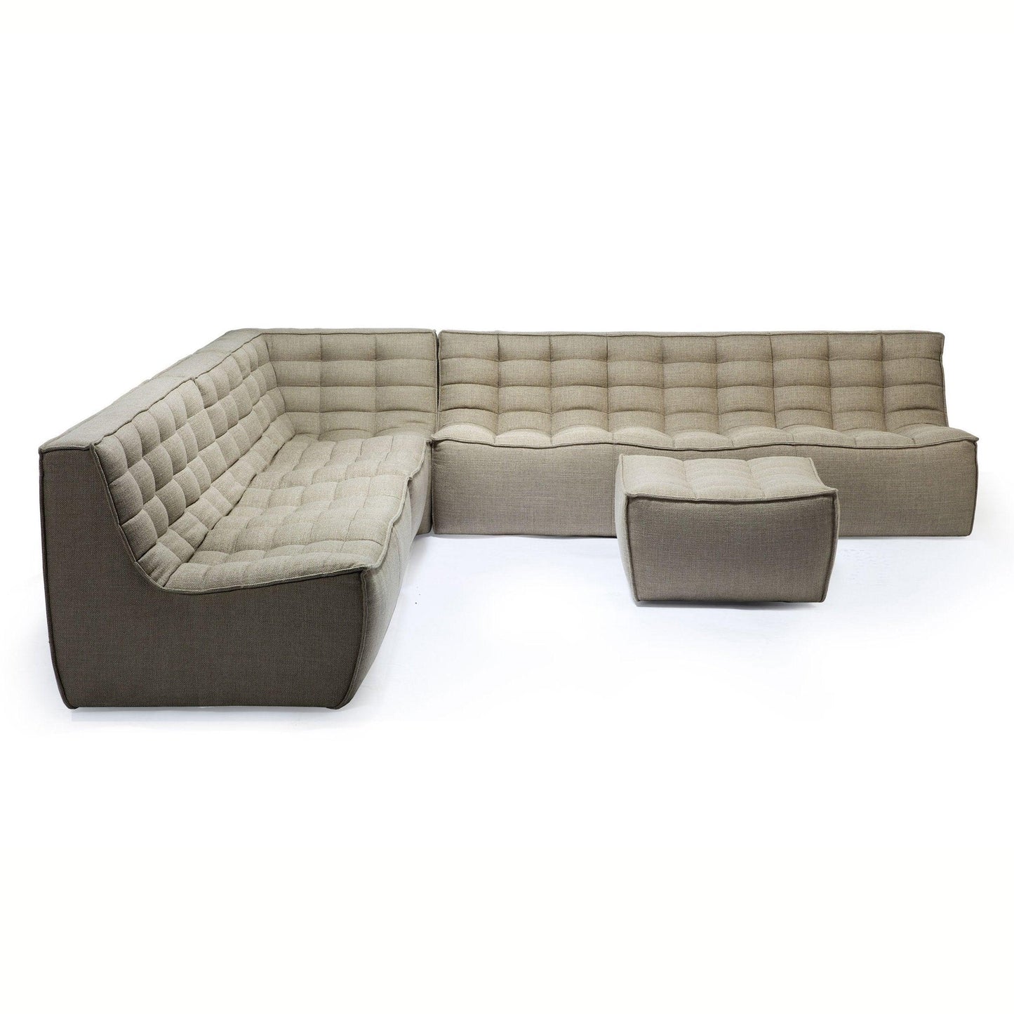 N701 Modular 4-Piece Beige Fabric Sectional Set