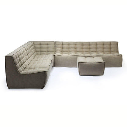 N701 Modular 4-Piece Beige Fabric Sectional Set