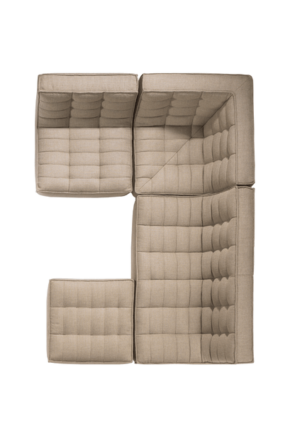 N701 Modular 4-Piece Beige Fabric Sectional Set