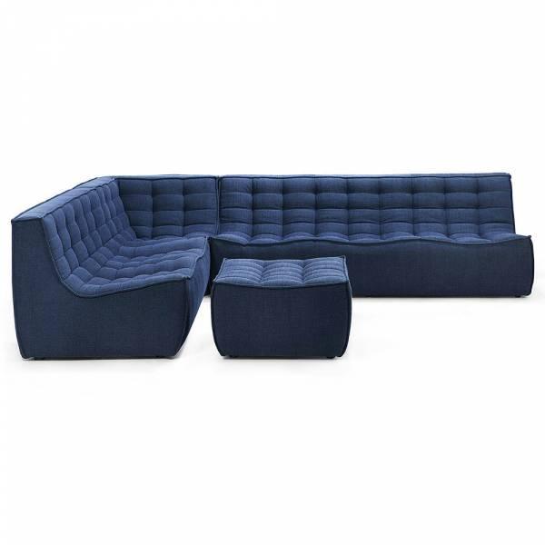 N701 Modular 4-Piece Blue Fabric Sectional Set