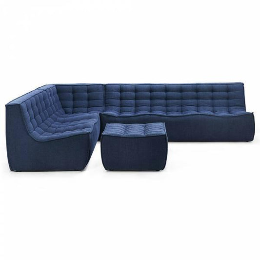 N701 Modular 4-Piece Blue Fabric Sectional Set