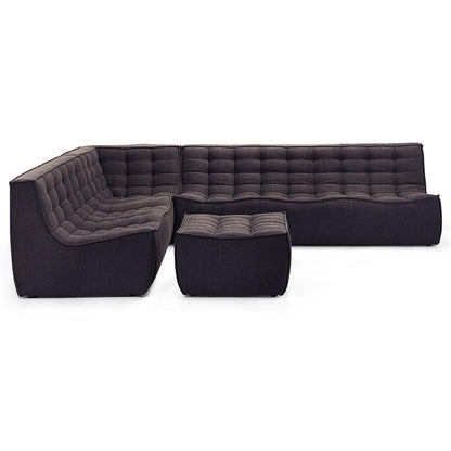N701 Modular 4-Piece Dark Grey Fabric Sectional Set