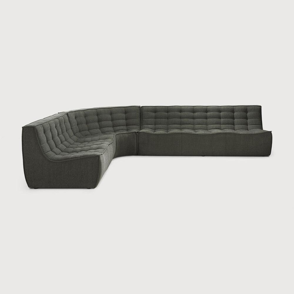 N701 Modular 4-Piece Moss Fabric Sectional Set