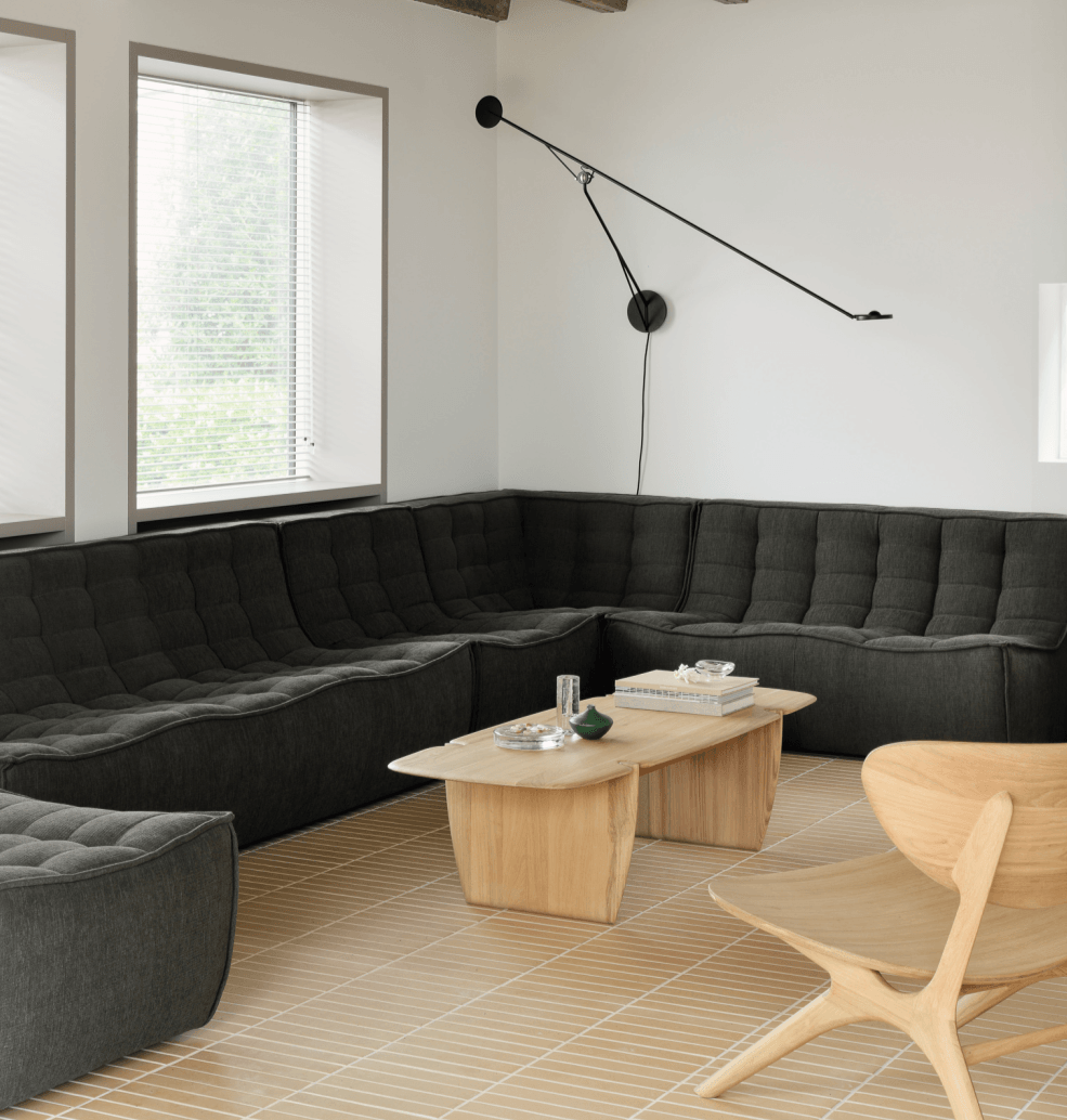 N701 Modular 4-Piece Moss Fabric Sectional Set