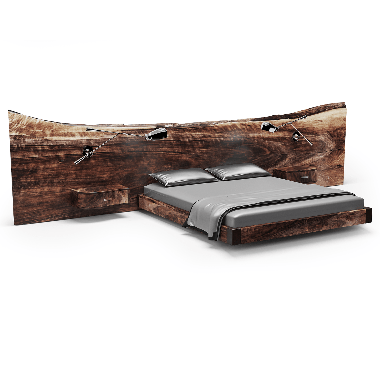 Natural King Size Walnut Bed