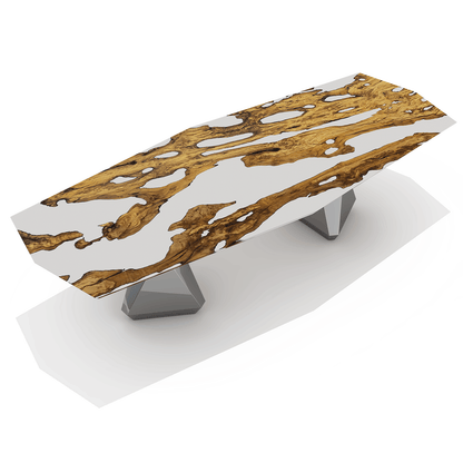 Omphale Olive Wood Octagonal Dining Table