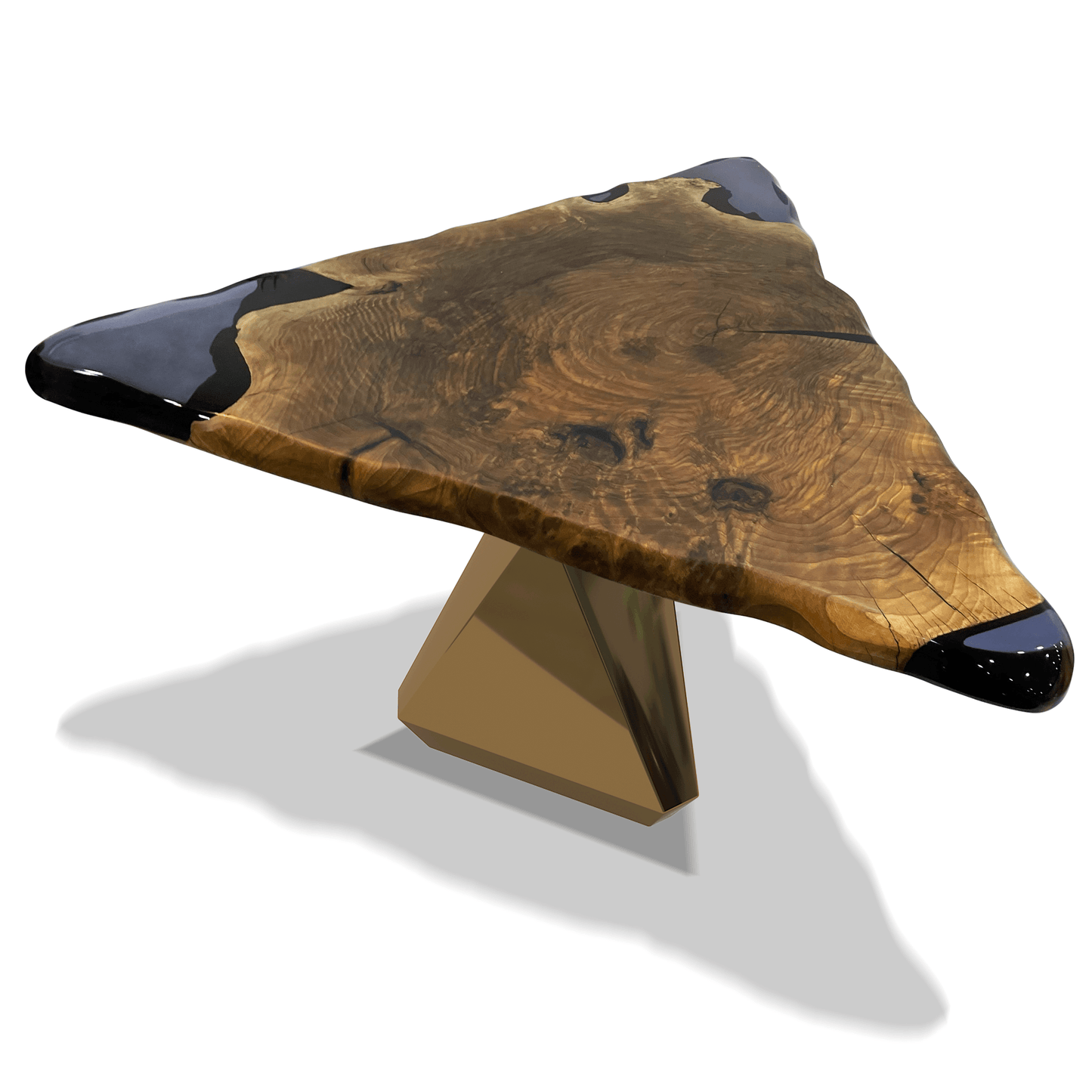 Omphale Walnut Wood Triangular Dining Table