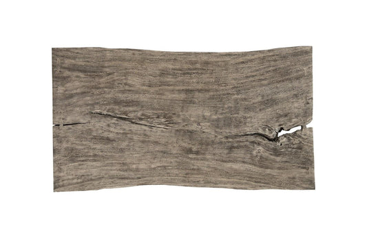 Origins Dining Table Live Edge, Gray Stone, Straight Satin Black Legs TH105986