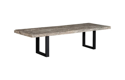 Origins Dining Table Straight Edge, Gray Stone, Straight Satin Black Legs TH107793