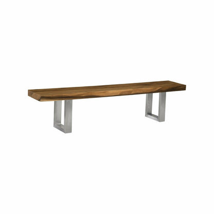 Origins Straight Edge Bench Brushed Stainless Legs