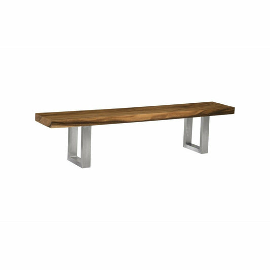 Origins Straight Edge Bench Brushed Stainless Legs