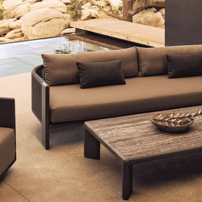 Divano in alluminio Palm Beach a 3 posti
