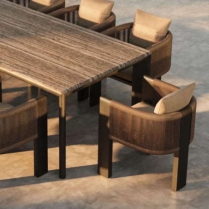 Tavolo da pranzo rettangolare in alluminio Palm Beach