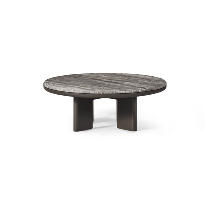 Tavolino da caffè rotondo in alluminio Palm Beach