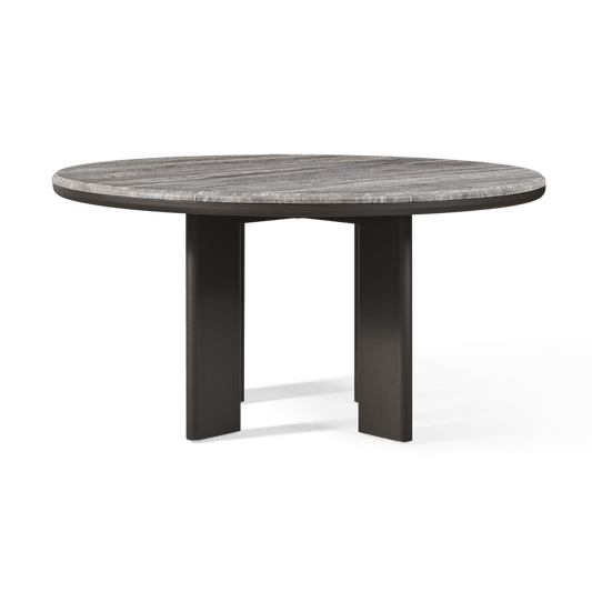 Tavolo da pranzo rotondo in alluminio Palm Beach 60