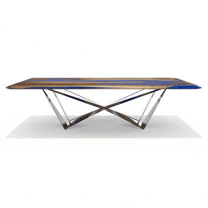 Pearl Blue Danube Walnut Dining Table